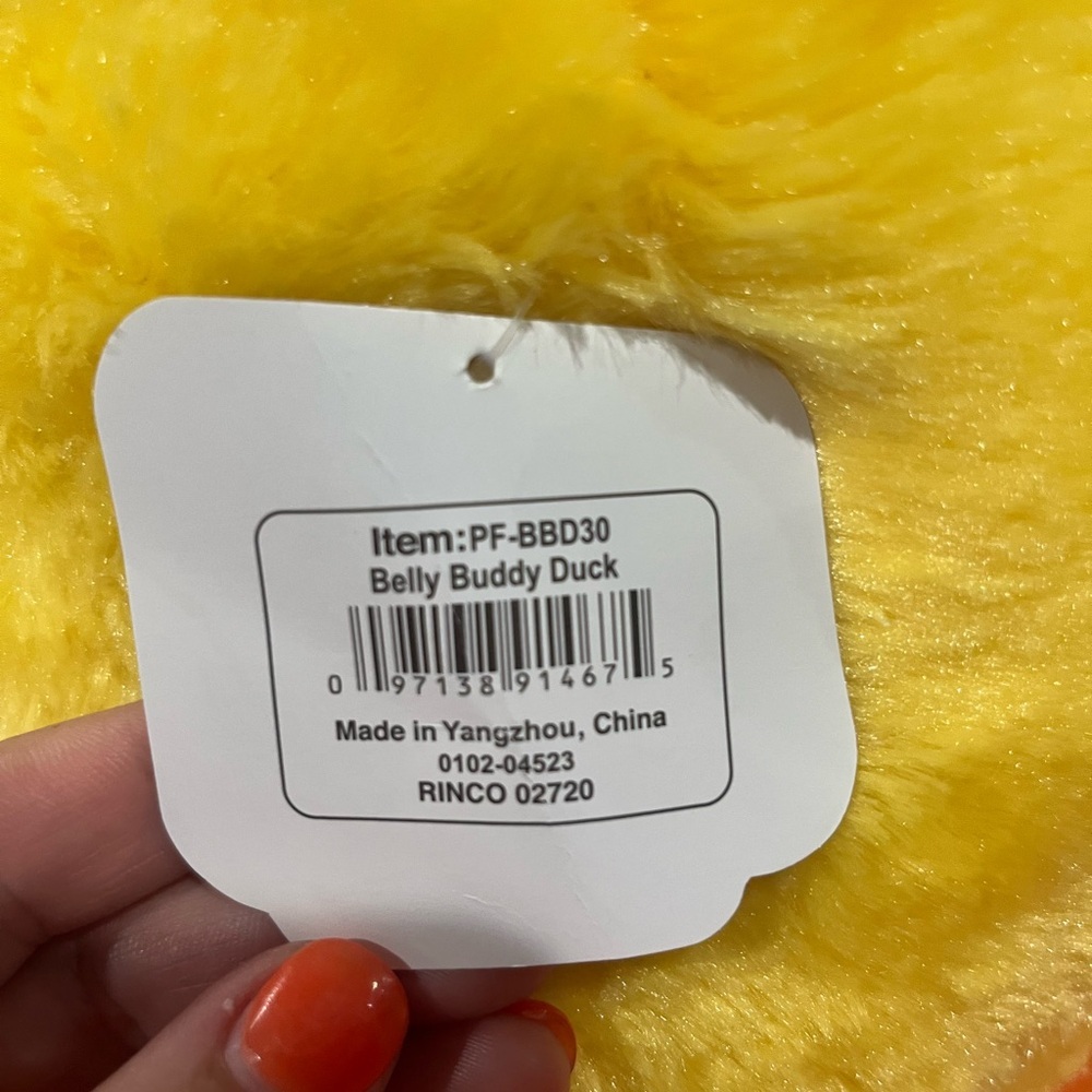 6/$25 Yellow and Orange Stuffed Duck with Fluffy Texture - Picture 4 of 10